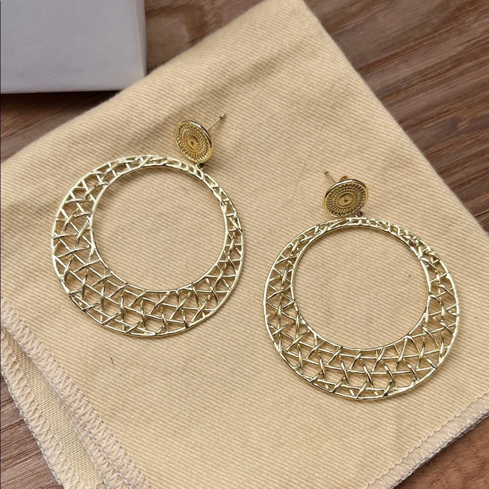 Authentic Gorjana Gold Hoop Bohemian Style Earrings! - Picture 3 of 11
